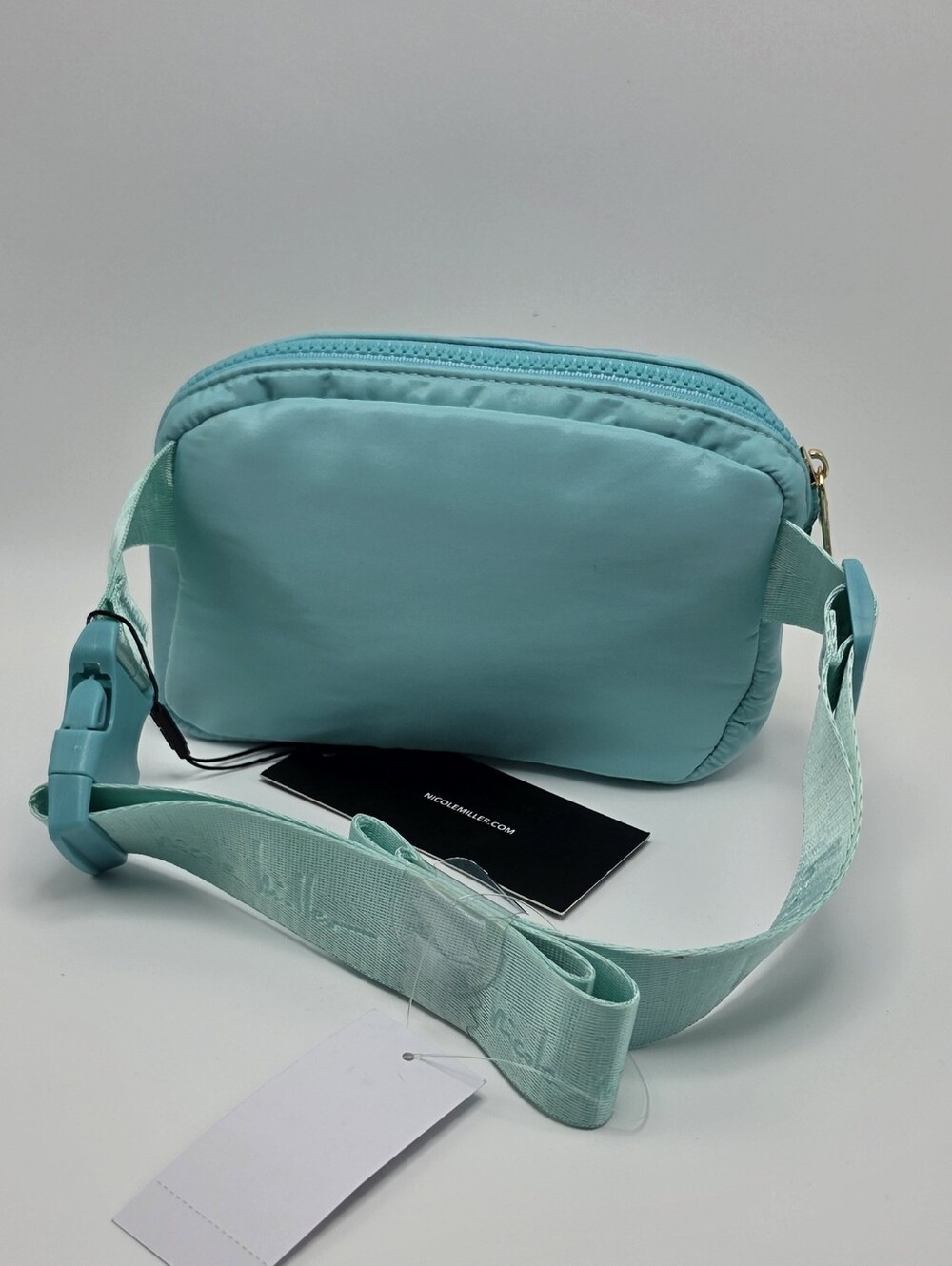 Nicole Miller Women's Nylon Crossbody Fanny Pack Belt Bag Aqua/Yellow Gradient - Picture 2 of 11
